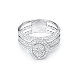 Anupama 18K Diamond Halo Ring with Multi Row Pave Band zaveribros.com