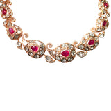 18K Gold Mango Design Polki and Diamond Necklace zaveribros.com