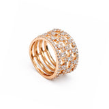 Yashika 18K Rose Gold Diamond Wide Band Ring zaveribros.com