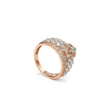 Yara 18K Rose Gold Wide Diamond Cluster Band Ring zaveribros.com