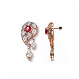 Navya 18K Rose Gold Polki and Diamond Drop Earrings zaveribros.com