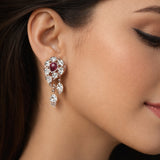 Navya 18K Rose Gold Polki and Diamond Drop Earrings zaveribros.com