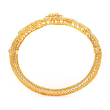 "The Golden Harvest: The Uncut Diamond Floral Bangle in 22Kt Yellow Gold" zaveribros.com
