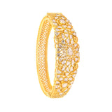 "The Golden Harvest: The Uncut Diamond Floral Bangle in 22Kt Yellow Gold" zaveribros.com