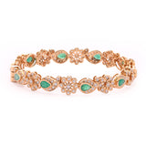 Emerald 18K Gold Diamond Bangle zaveribros.com