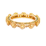 Floral Traditional 18K Gold Polki Bangle zaveribros.com