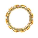 Floral Traditional 18K Gold Polki Bangle zaveribros.com