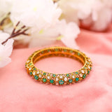 Floral Traditional 18K Gold Polki Bangle (Copy) zaveribros.com