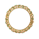 Floral Traditional 18K Gold Polki Bangle (Copy) zaveribros.com
