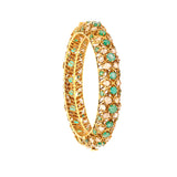 Floral Traditional 18K Gold Polki Bangle (Copy) zaveribros.com