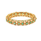 Floral Traditional 18K Gold Polki Bangle (Copy) zaveribros.com