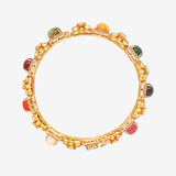 Navratan 18K Gold Polki Bangle zaveribros.com