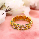 Yuvi Emerald 18K Gold Polki Bangle zaveribros.com