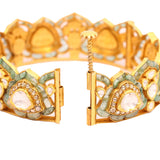 Yuvi Emerald 18K Gold Polki Bangle zaveribros.com