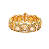 Yuvi Emerald 18K Gold Polki Bangle zaveribros.com