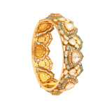 Yuvi Emerald 18K Gold Polki Bangle zaveribros.com