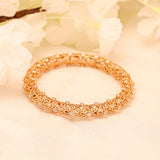 Floral 18K Gold Diamond Bangle zaveribros.com