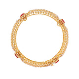 Ruby 18K Gold Diamond Bangle zaveribros.com
