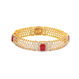 Ruby 18K Gold Diamond Bangle zaveribros.com