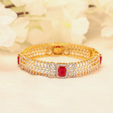 Ruby 18K Gold Diamond Bangle zaveribros.com
