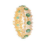 Emerald 18K Gold Diamond Bangle zaveribros.com