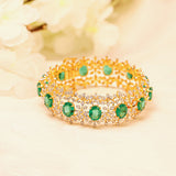 Emerald 18K Gold Diamond Bangle zaveribros.com