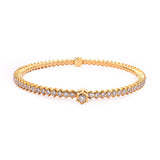 Luxurious Diamond and Chalcedony 18K Gold Bangle (Copy) zaveribros.com