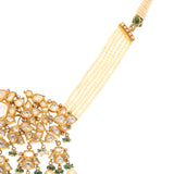 Radiant Polki Embrace Necklace with Emeralds and Pearls zaveribros.com