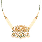 Radiant Polki Embrace Necklace with Emeralds and Pearls zaveribros.com