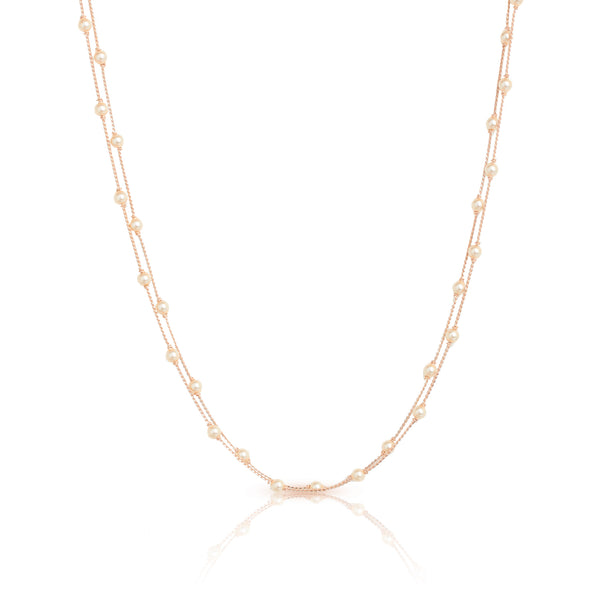 "Pearlescent Splendor: A Gold Chain Necklace" - zaveribros.com