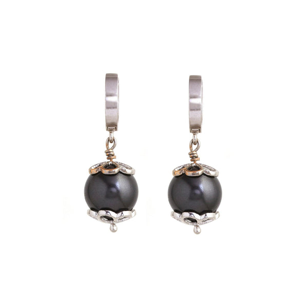 Black Pearl Beauty Gold Earrings - zaveribros.com