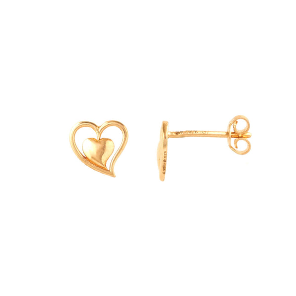 Key to the Heart Gold Stud Earrings - zaveribros.com