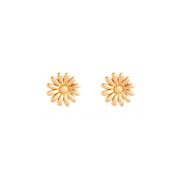 Tiny Flower Gold Stud Earrings - zaveribros.com