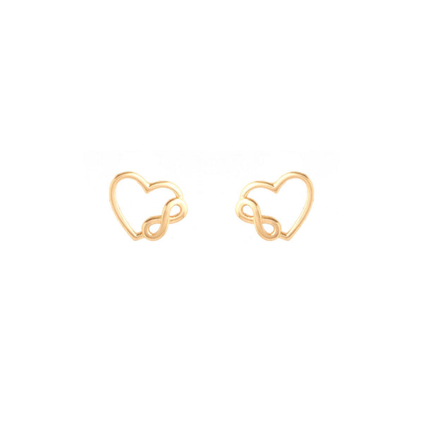Infinity Love Gold Stud Earrings - zaveribros.com