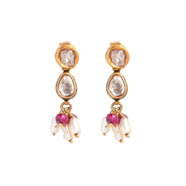 Beauty of Bride Gold Stud Earrings - zaveribros.com