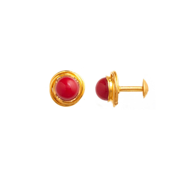 Hansika Gold Stud Earrings - zaveribros.com