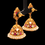 Traditional Poornima Polki Jhumkas freeshipping - zaveribros.com