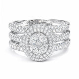 Anupama 18K Diamond Halo Ring with Multi Row Pave Band zaveribros.com