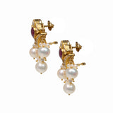 Bhanumati 18K Gold Polki Diamond and Pearl Drop Earrings zaveribros.com