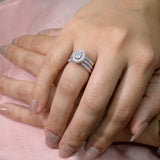 Anupama 18K Diamond Halo Ring with Multi Row Pave Band zaveribros.com