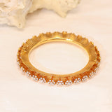 Radiant 18K Diamond Blossom Bangle zaveribros.com