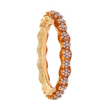 Radiant 18K Diamond Blossom Bangle zaveribros.com