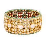 Timeless Elegance 18K Gold Polki Bangle zaveribros.com