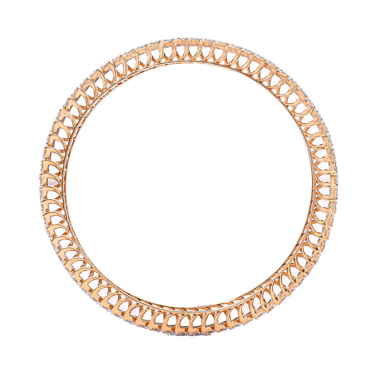 Exquisite 18K Gold Diamond Bangle zaveribros.com