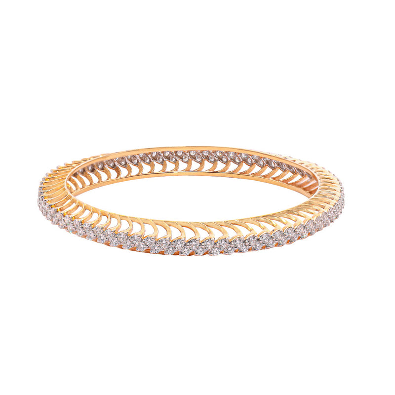 Exquisite 18K Gold Diamond Bangle zaveribros.com