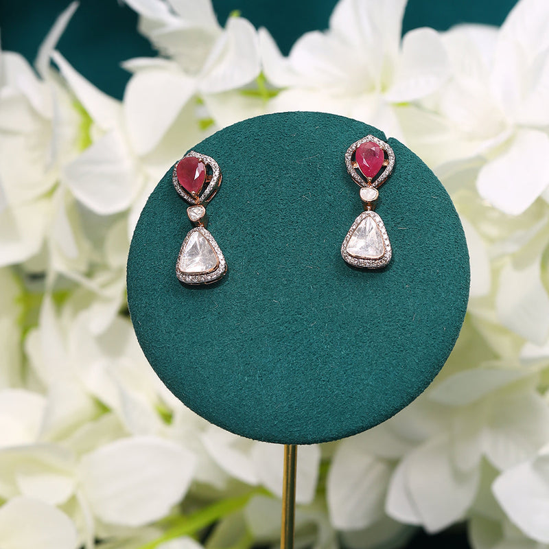 Renu 18K Uncut Diamond Drop Earrings zaveribros.com