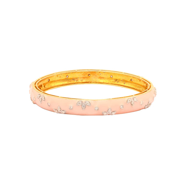 Meenakari 18K Gold Diamond Bangle zaveribros.com