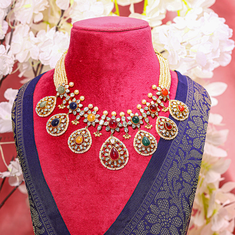 Jhanvi 18K Uncut Diamond Necklace zaveribros.com