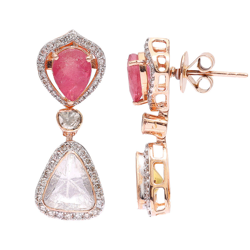 Renu 18K Uncut Diamond Drop Earrings zaveribros.com