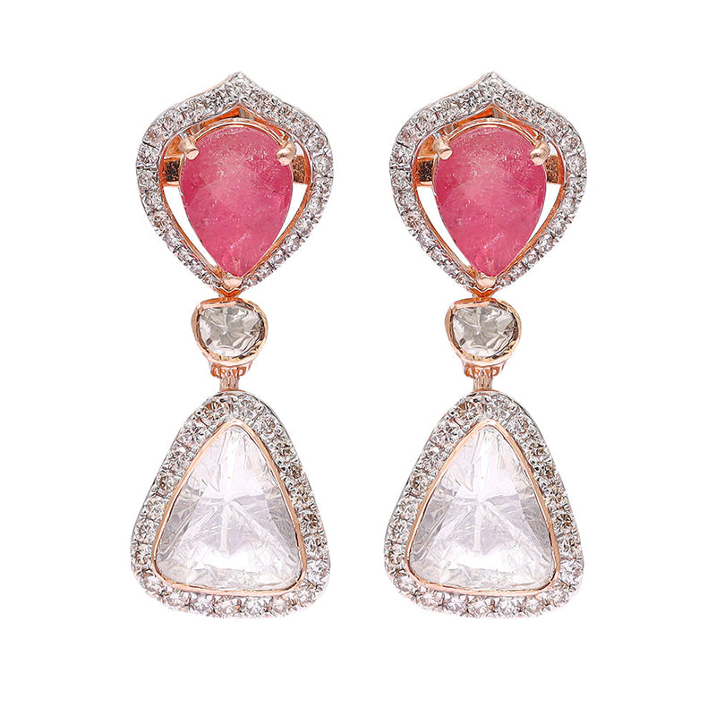 Renu 18K Uncut Diamond Drop Earrings zaveribros.com